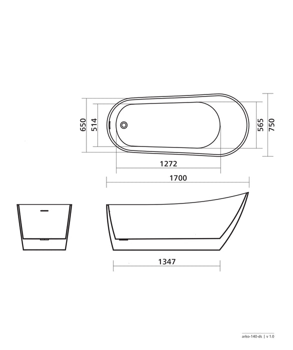 Seima Arko 140 Freestanding Bath - 1700mm