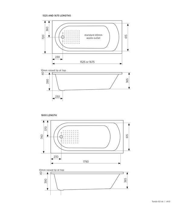 Seima Chios 102 Tondo Inset Bath - 1525mm