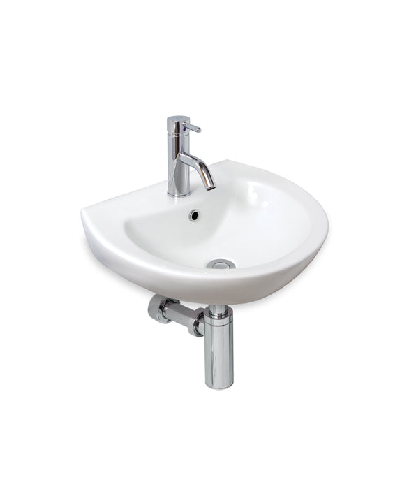 Seima Chios 515 Wall Basin 1 Tap Hole - Gloss White