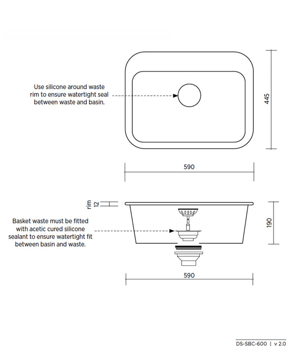 Seima Eva 600 Ceramic Laundry Sink