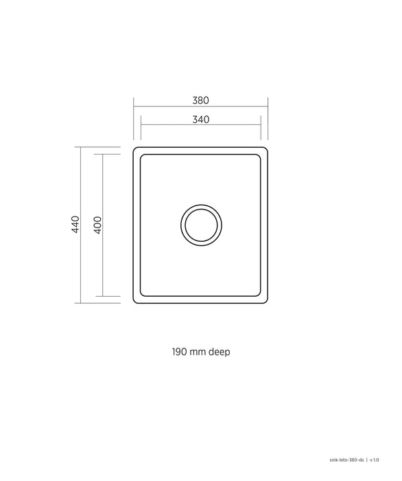 Seima Leto 340 Single Bowl Sink Non-Overflow - Stainless Steel