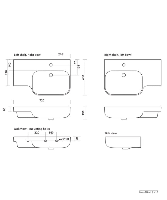 Limni 720 Wall Basin