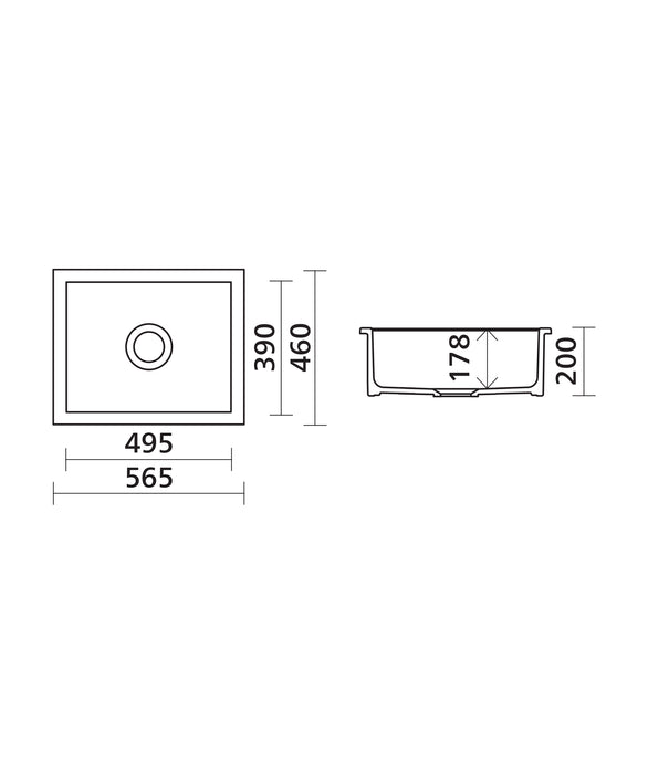 Seima Odessa 560 Ceramic Sink - Dual mount - Gloss White