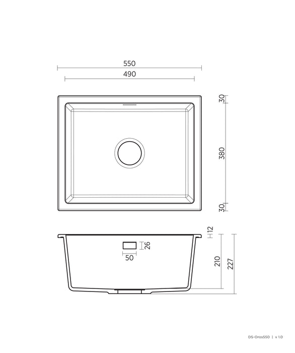 Seima Arqstone Oros 550 Sink - White