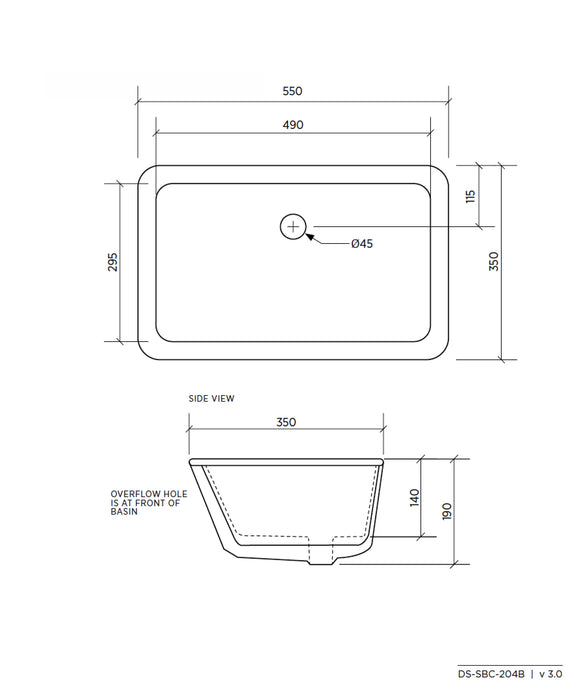 Seima Plati 204 Under Counter Basin - Gloss White