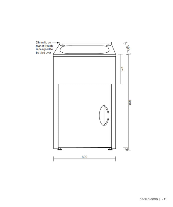 Tilos 600B Freestanding Laundry Unit  - 45L